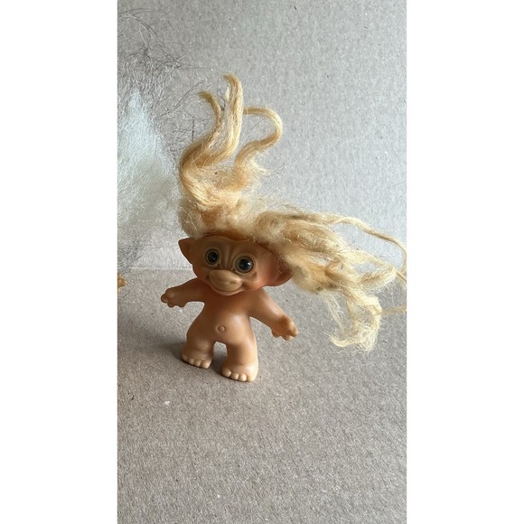 Vtg. Troll Doll Yellow Hair with Double Horseshoes Dam Approx: 2 1/2" 1960's - Picture 1 of 4
